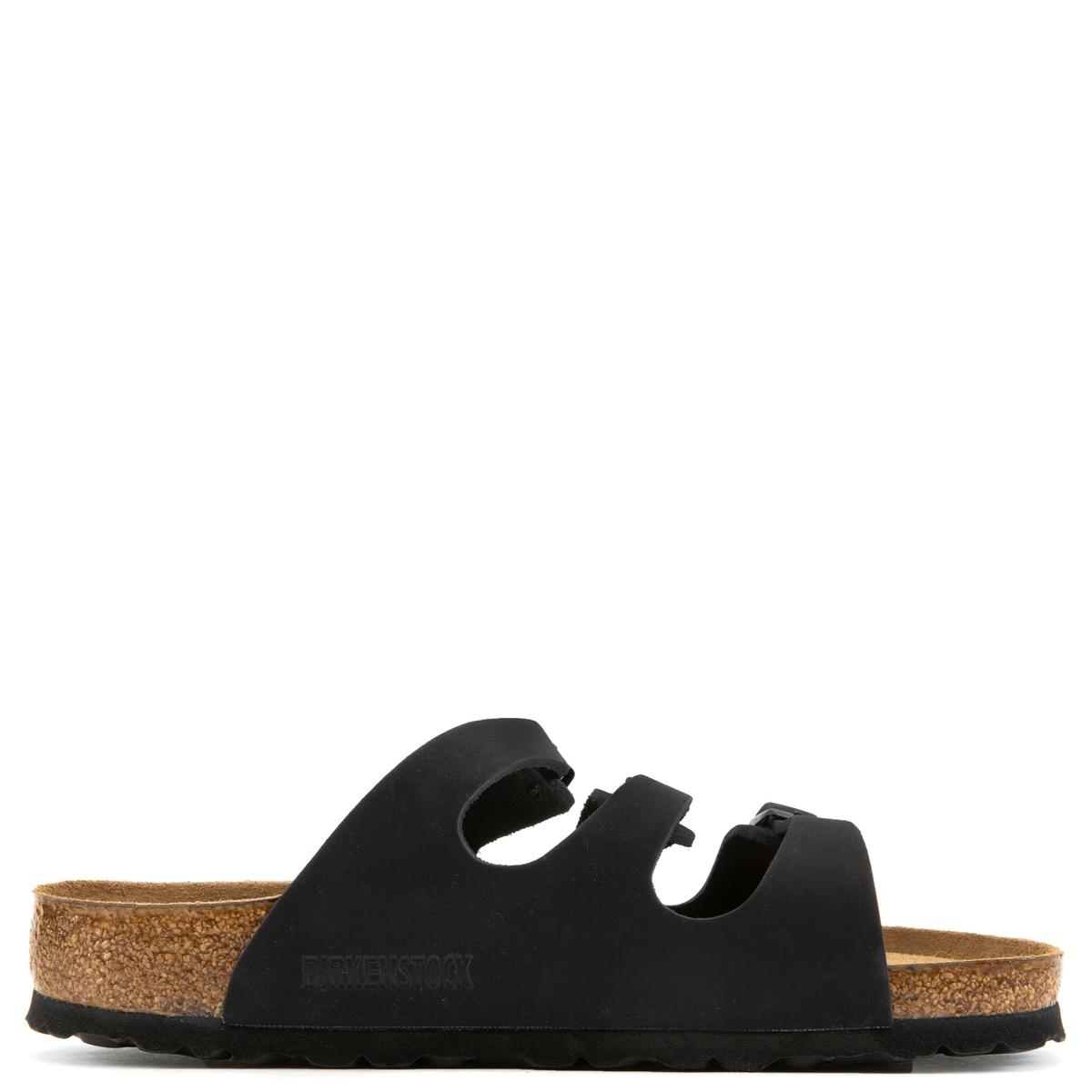 Regular Florida Black Oiled Leather Sandals