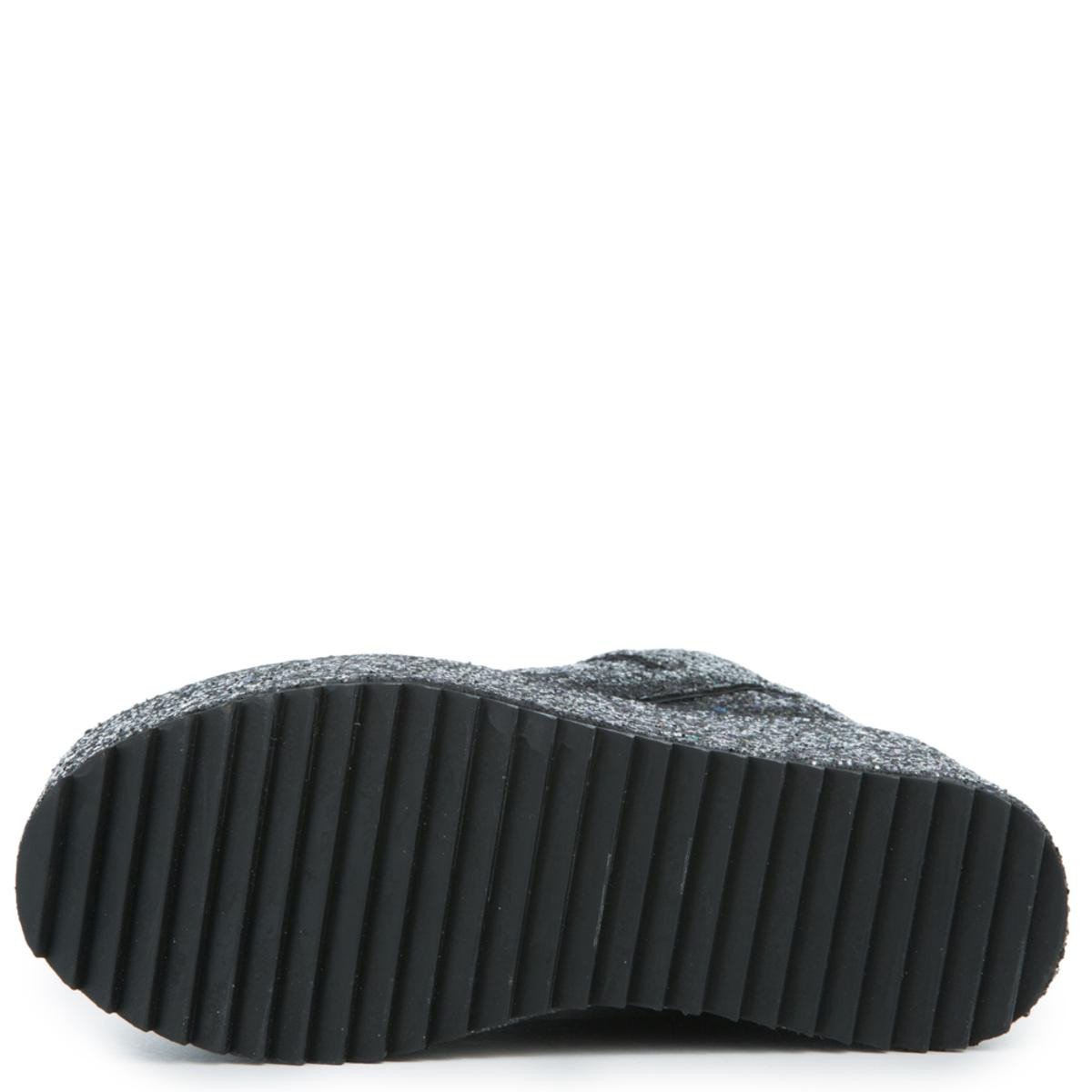 Qozmo Glitter Black Platform Sneakers Black