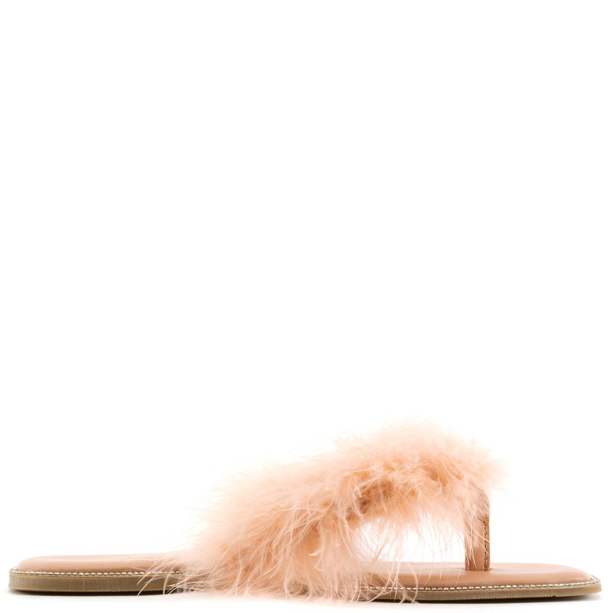 Bebe-2 Fur Thong Sandals