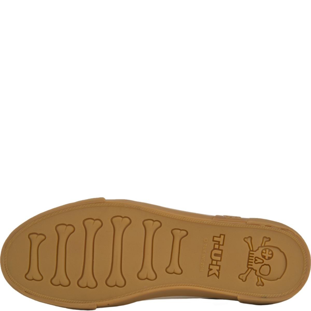 T.U.K for Men: White Leather No-Ring VLK Sneakers