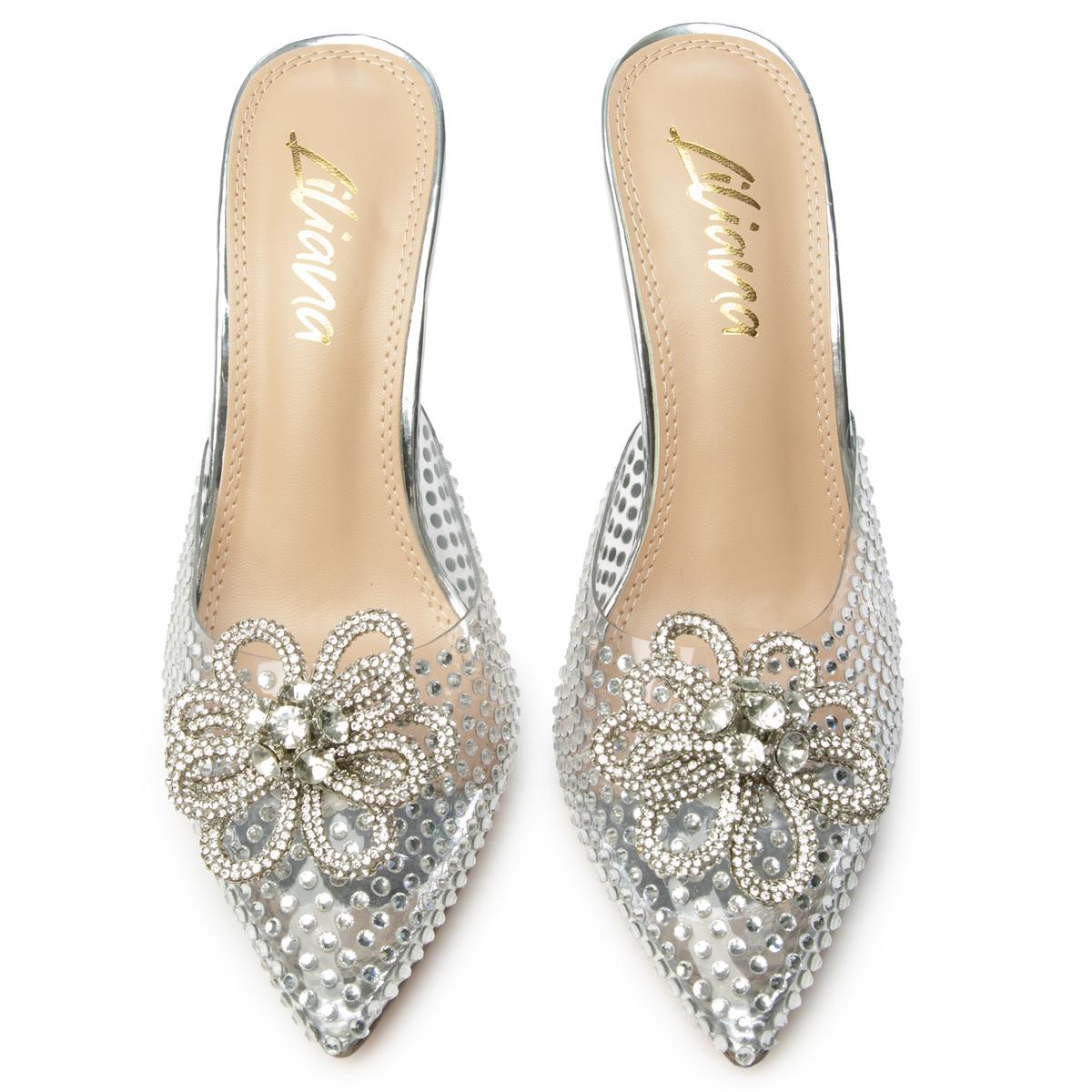 Divinny-1 Clear Rhinestone Pump