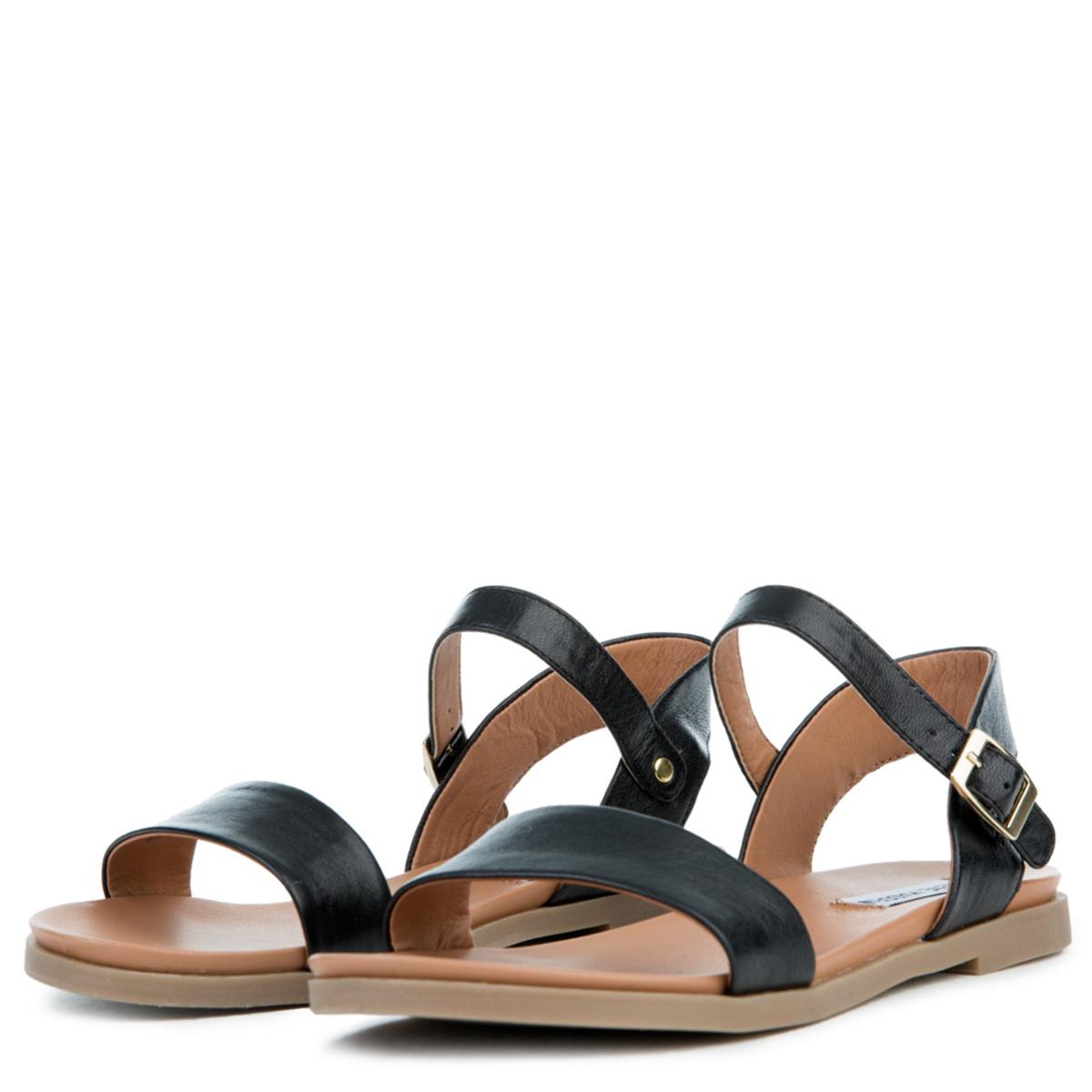 Dina Black Leather Sandals BLACK