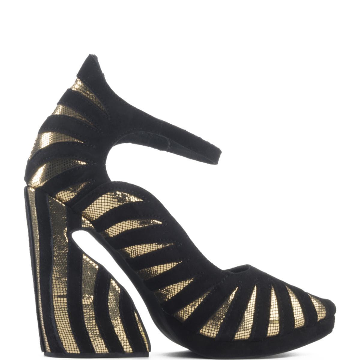 Jeffrey Campbell Hecate Gold Platform Wedges Gold