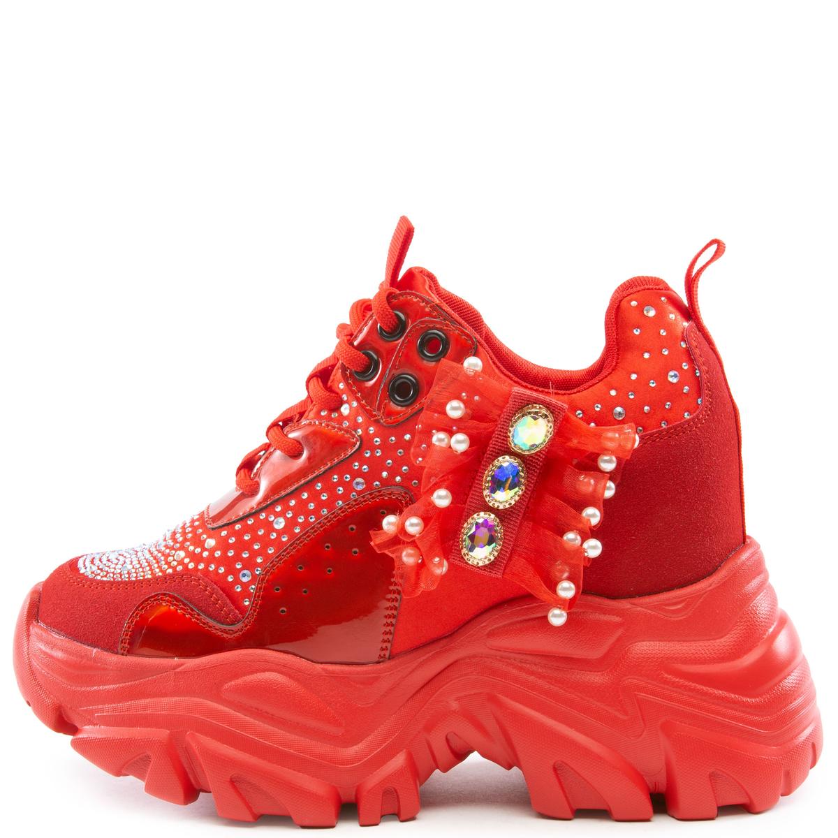 Watermelon-02 Rhinestone Platform Sneakers –