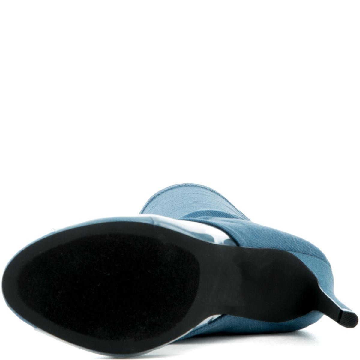 Cape Robbin Lola-18 Bootie Denim Blue