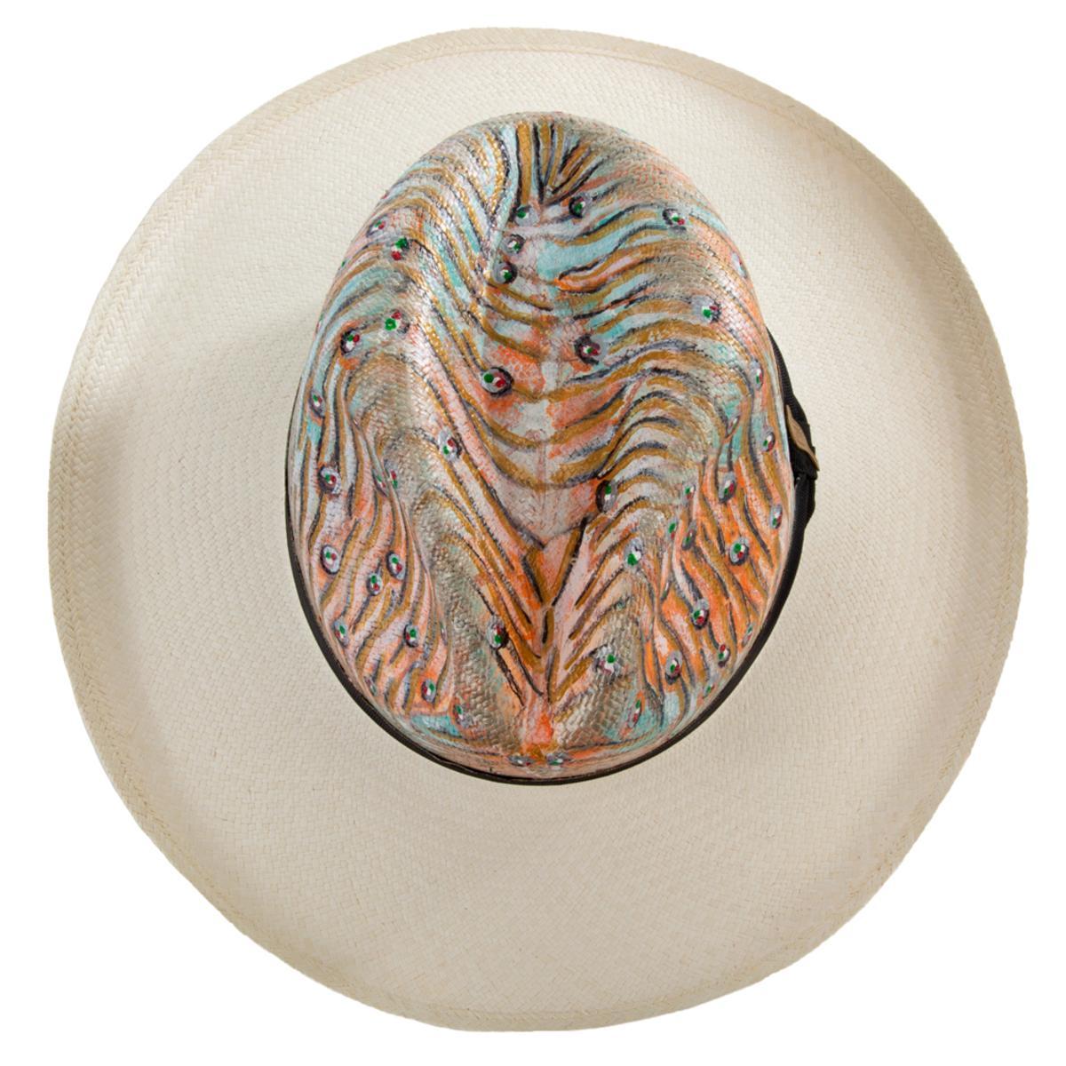 Animal Print Real Panama Hat Size M