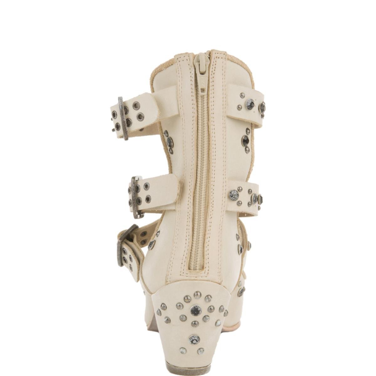 Free People Harvest Moon Cream Ankle Boots White