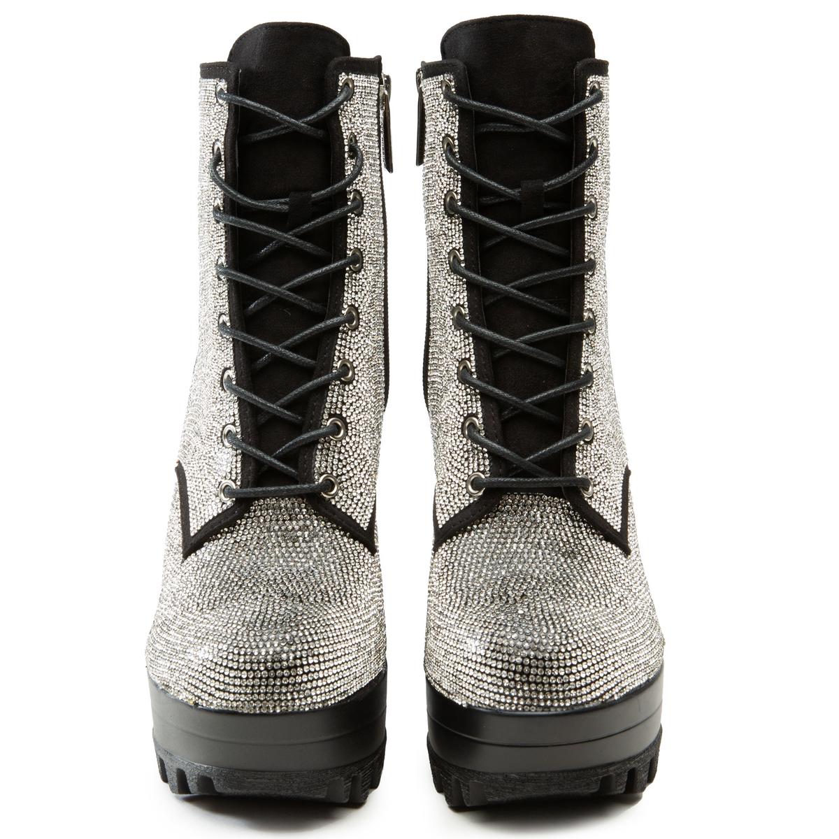 Newstory Platform Rhinestone Bootie