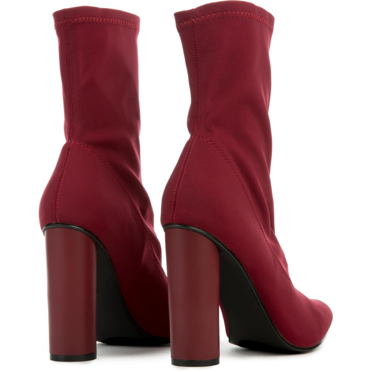 Paw-1 mid calf High Heel Boot Burgundy