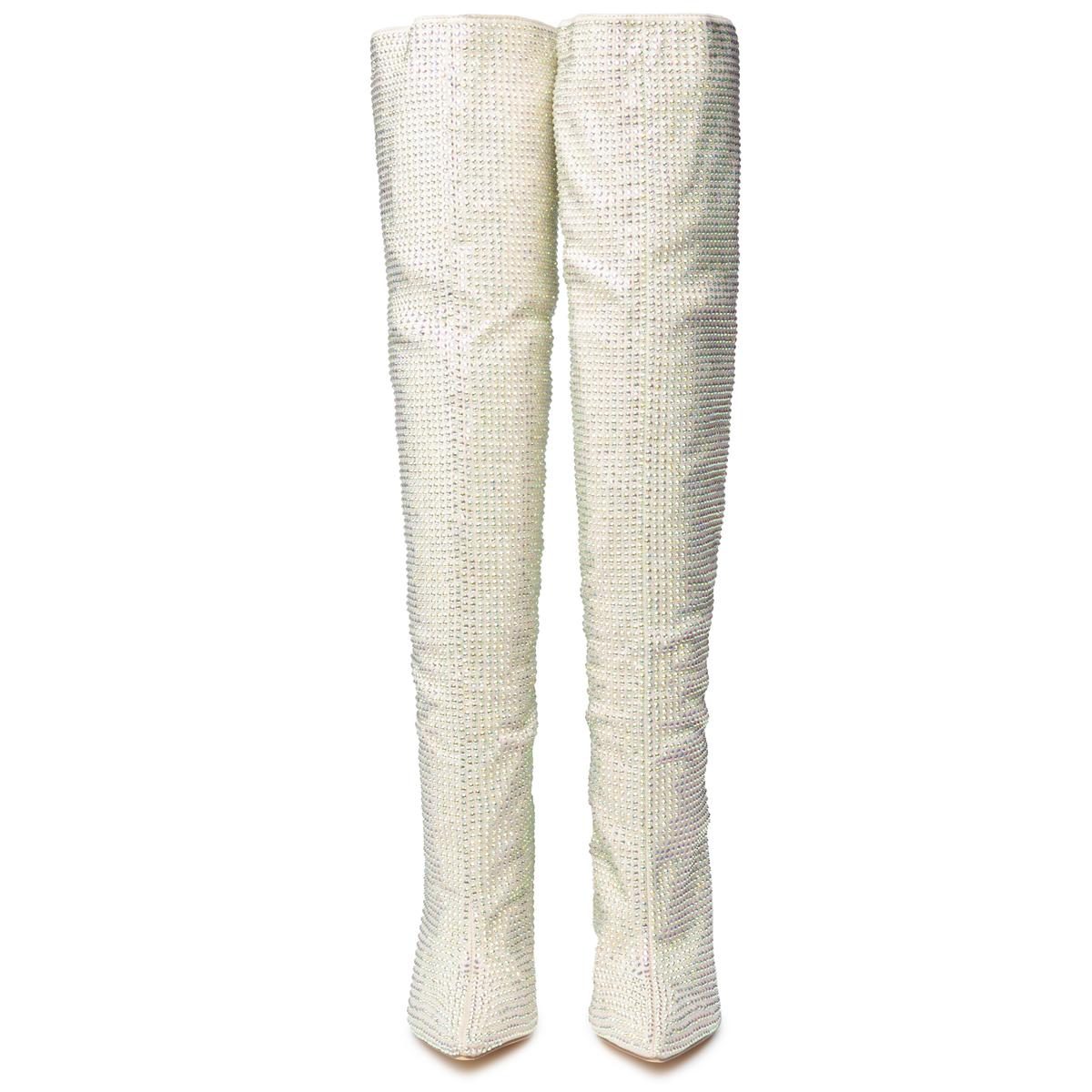 Nano-1 Rhinestone High Heel Boots