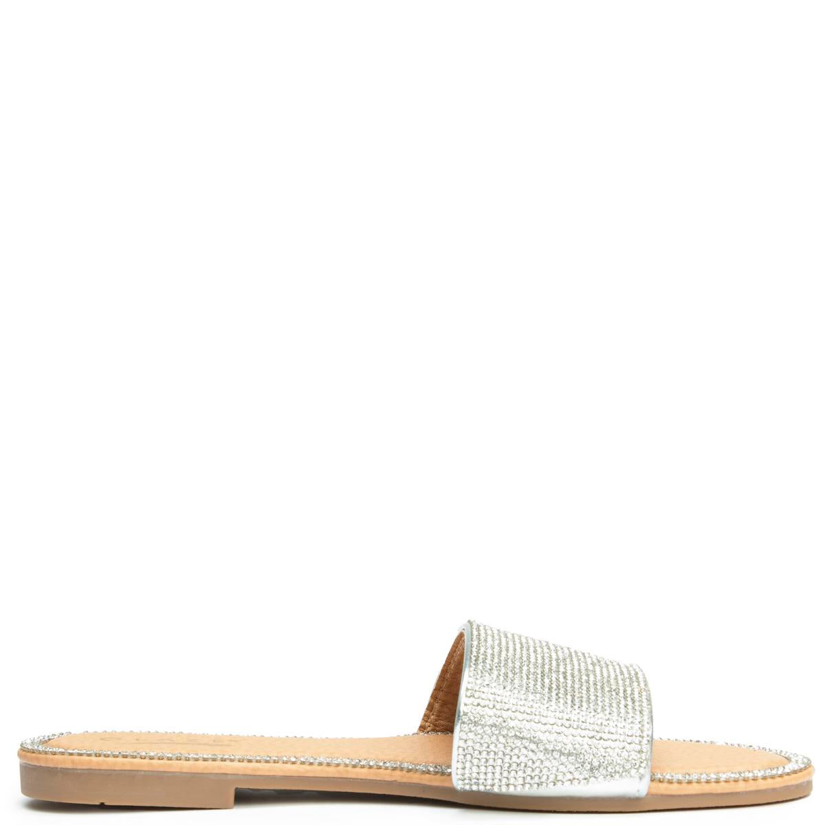 Honey-62 Rhinestone Flat Sandal