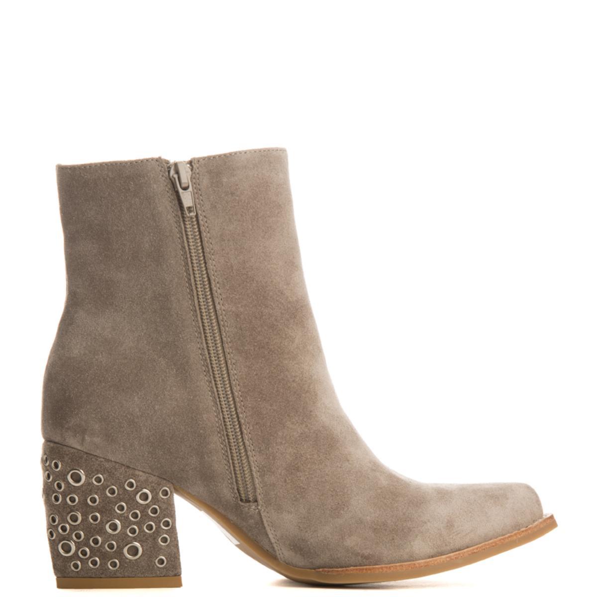 Jeffrey Campbell Bravado-Ey Taupe Heel Booties Taupe