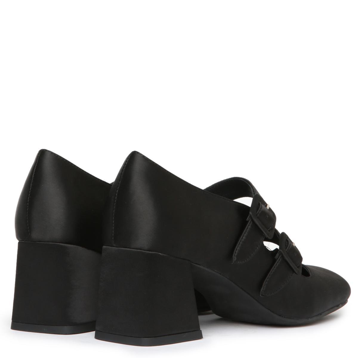 Bickle Black Satin Heels