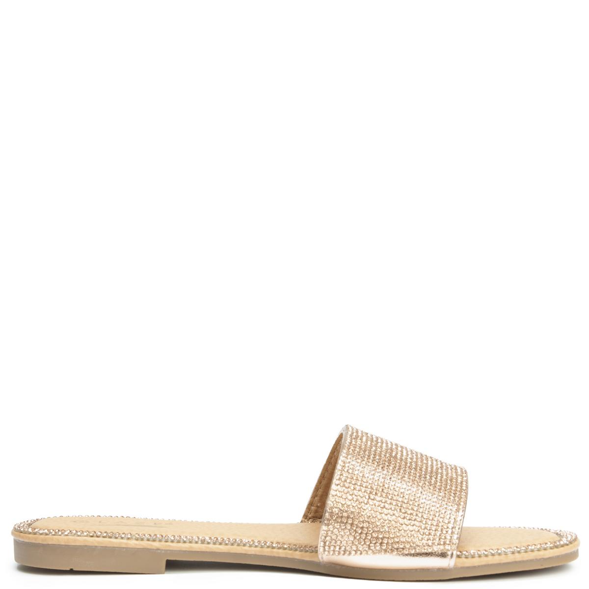 Honey-62 Rhinestone Flat Sandal