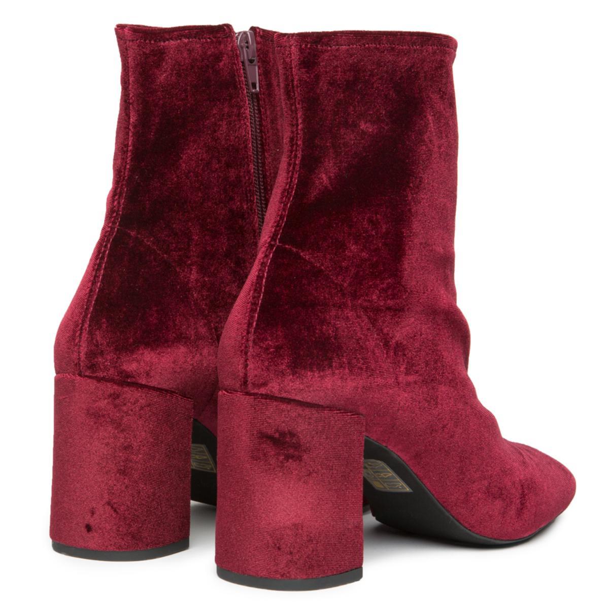 Cienega-Lo Burgundy Velvet Heeled Booties