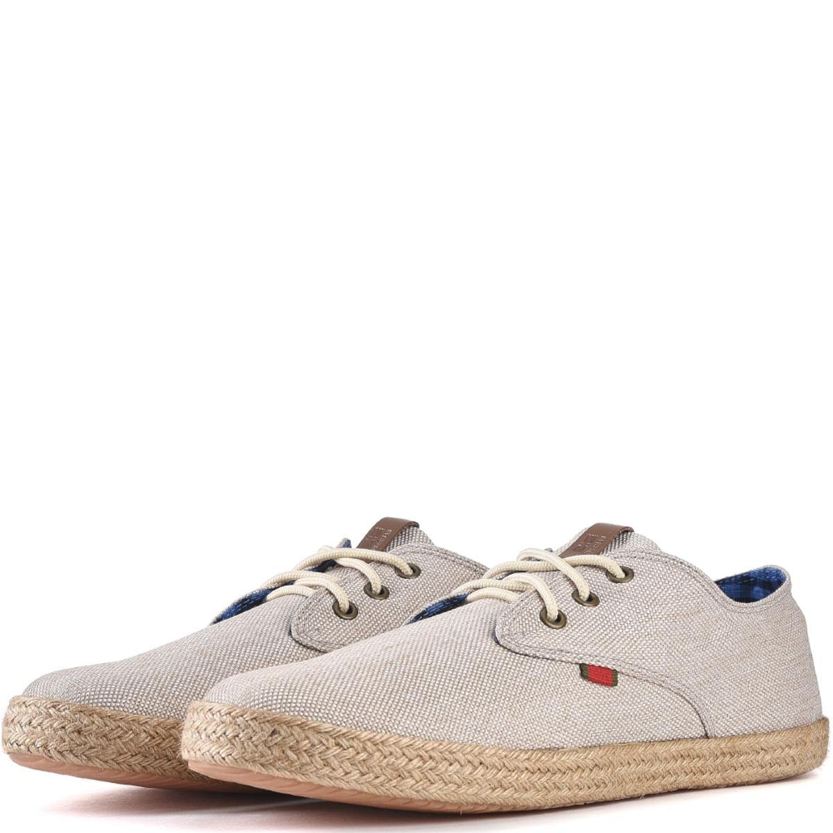 Ben Sherman Prill Lace Up White Linen Oxfords Off White