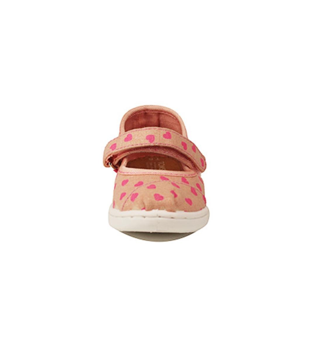 Tiny Toms: Mary Jane Pink Canvas Hearts
