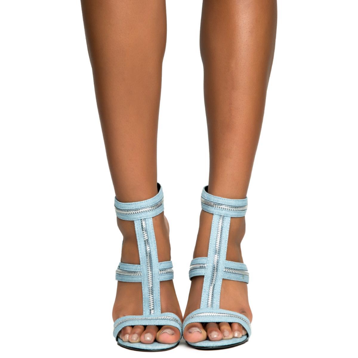 Cape Robbin Alza-85 Denim High Heels Denim