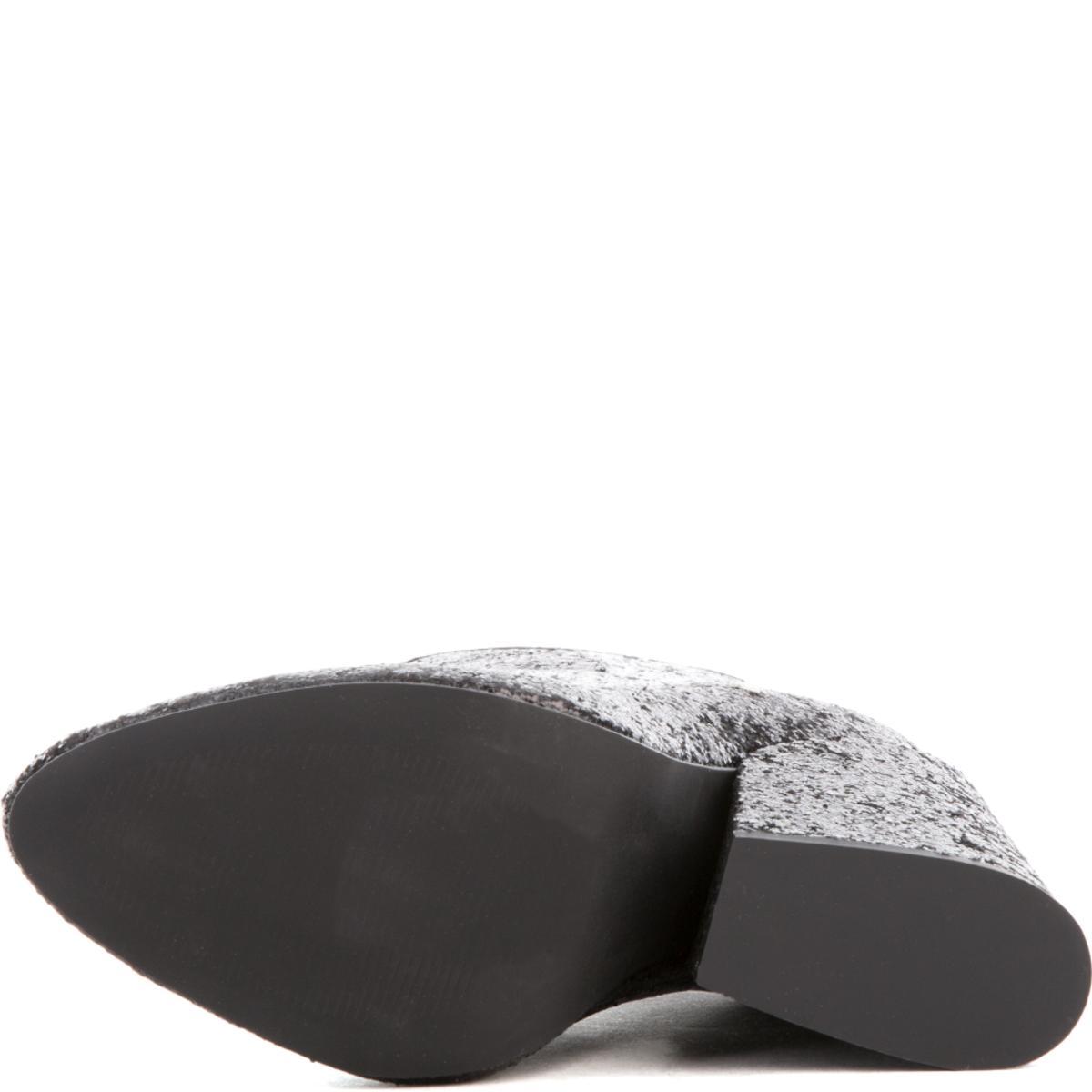 Ziggy Black Glitter Heeled Booties Black