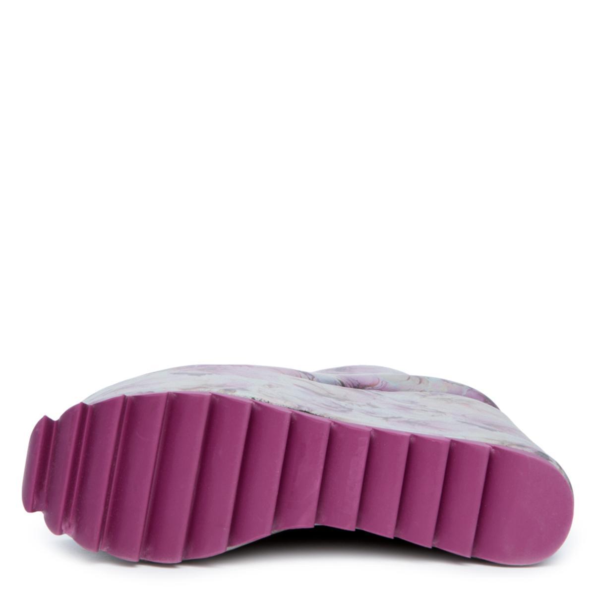 YRU Dimension Women's Lavender Floral Platform Wedged Booties