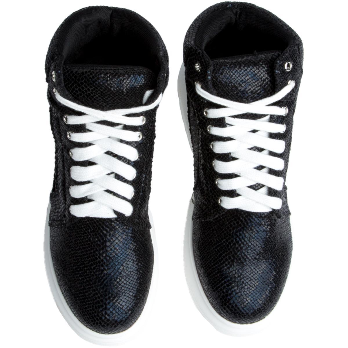 Cape Robbin Forever-5 Black Snake Sneakers Black