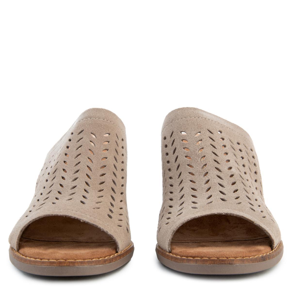 Majorca Mule Heels in Desert Taupe Suede