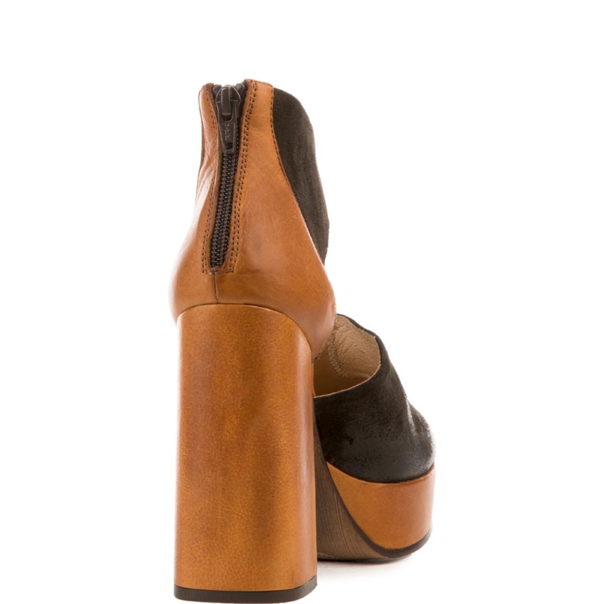 Free People Luxor Tan Combo Platform Heels Taupe