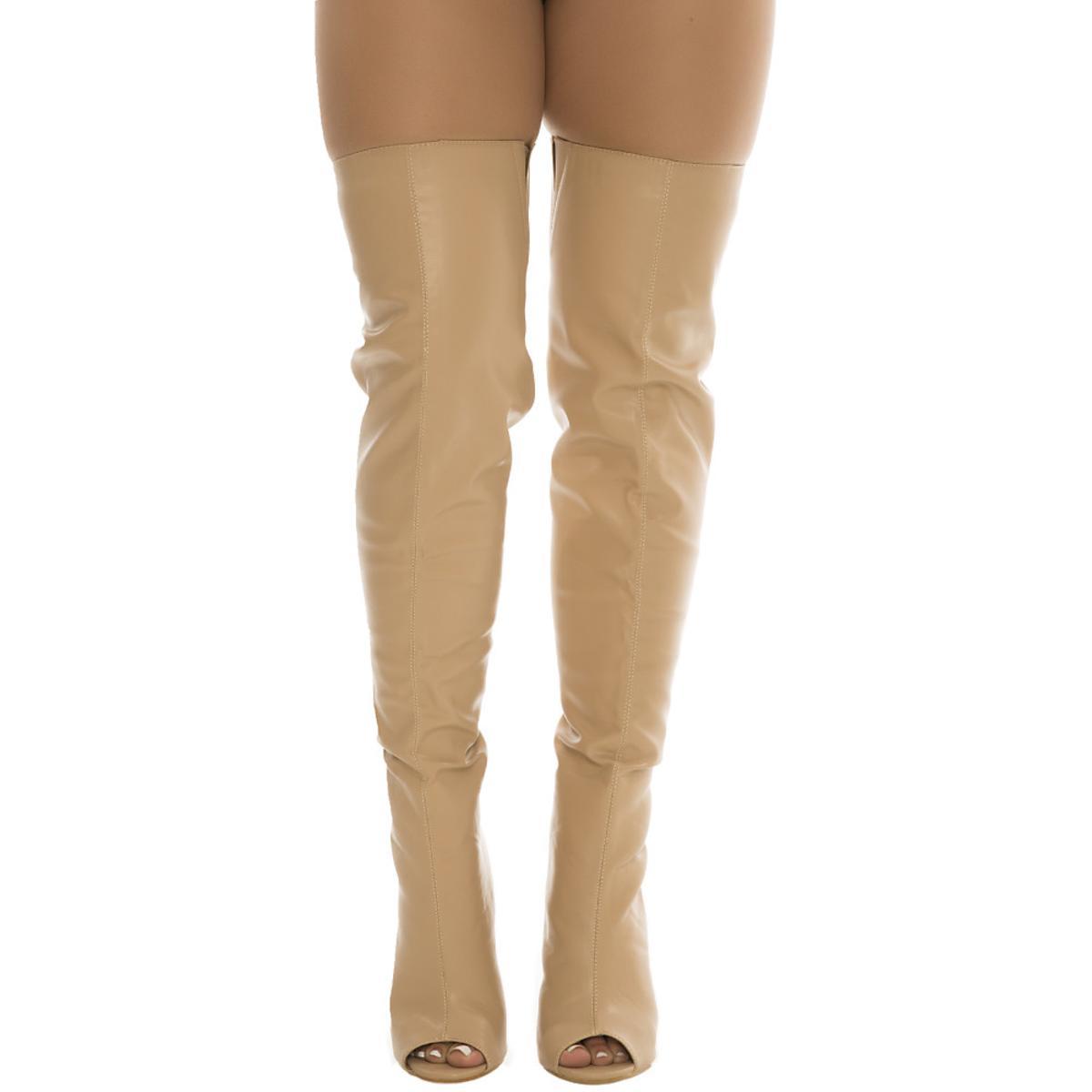 Libby-1 Thigh-High Boot Nude