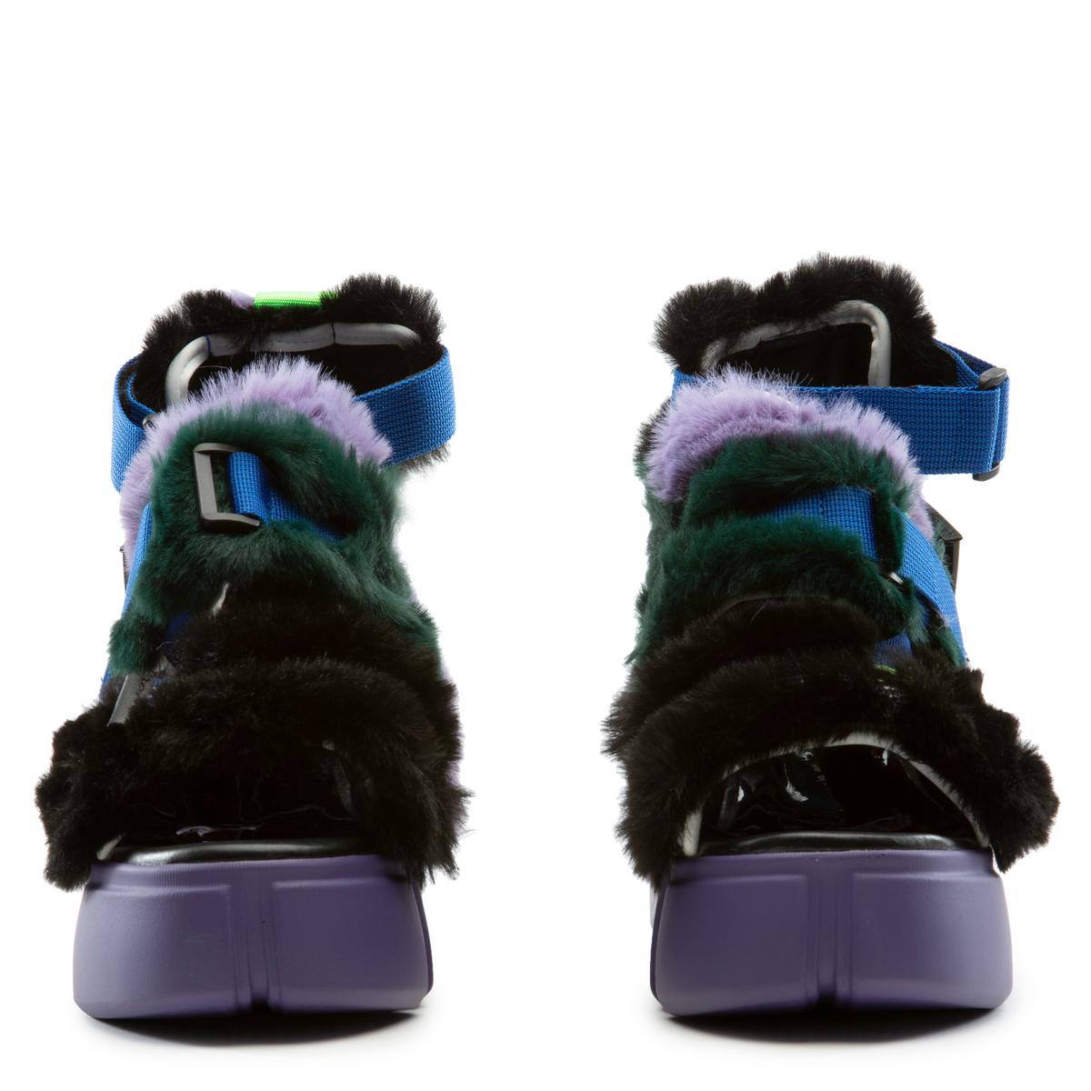 Cranberry-14 Fur Platform Sandals