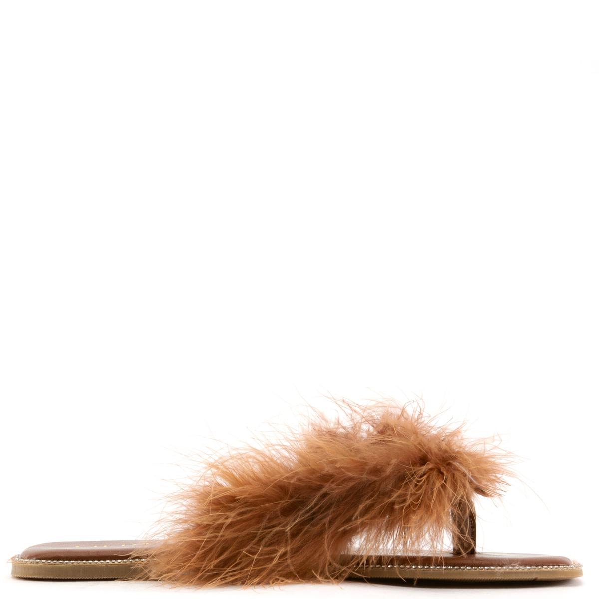 Bebe-2 Fur Thong Sandals