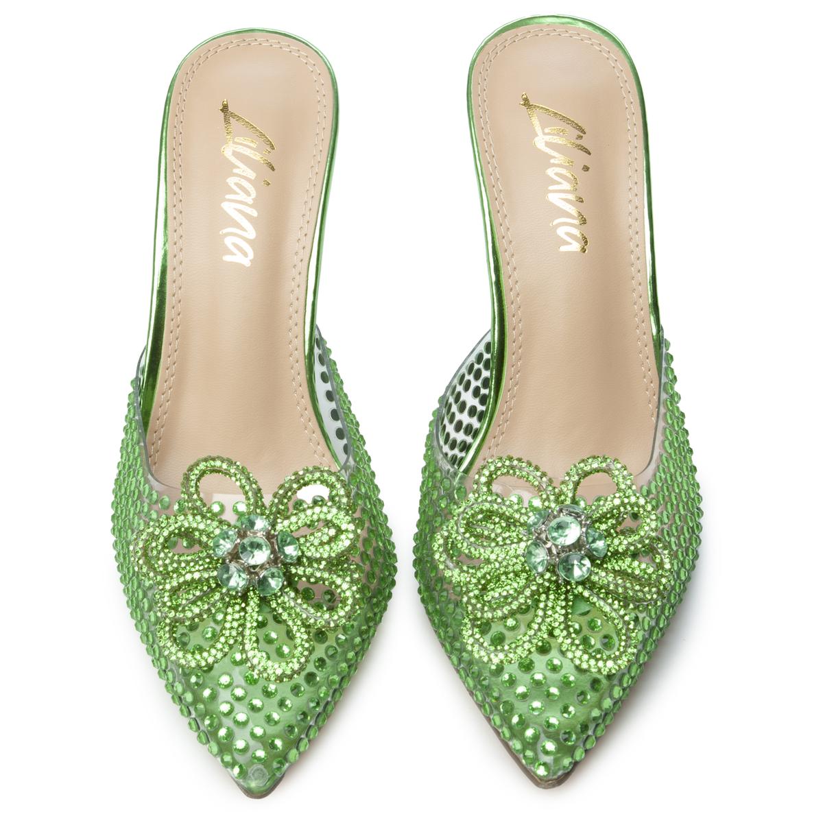 Divinny-1 Clear Rhinestone Pump