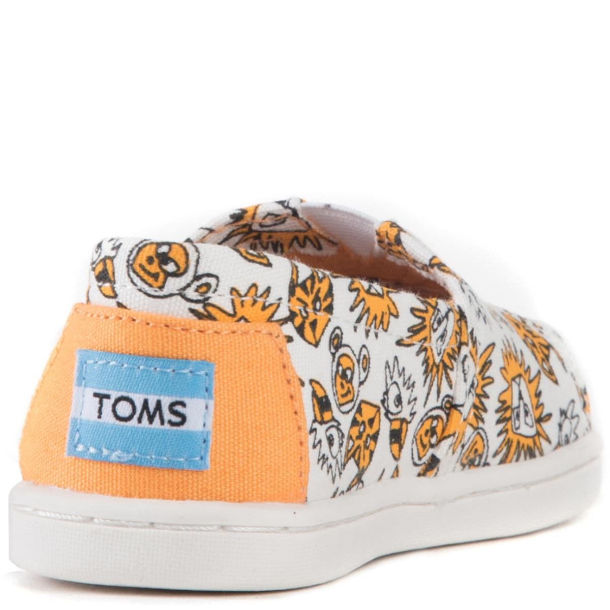 Tiny Toms: Classic Orange Canvas Wild Cats Flats