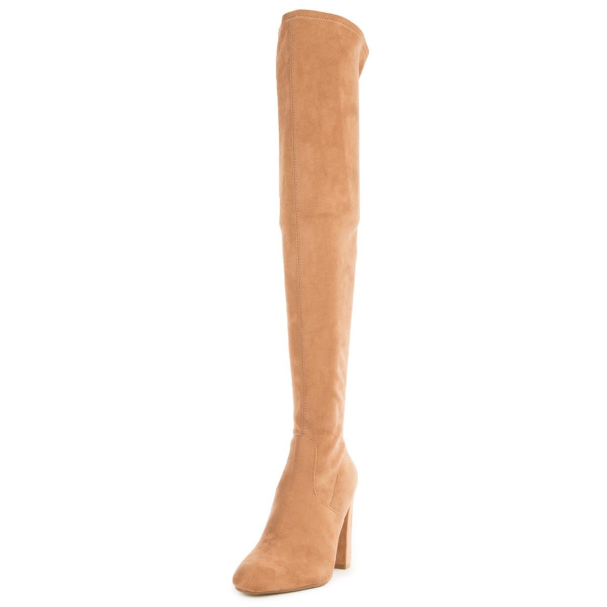 Steve Madden for Women: Emotions Camel Thigh High Heeled Boots