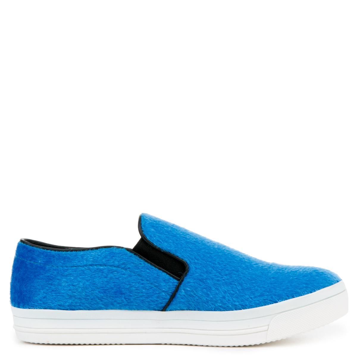 Pony Hair Blue Slip On Blue