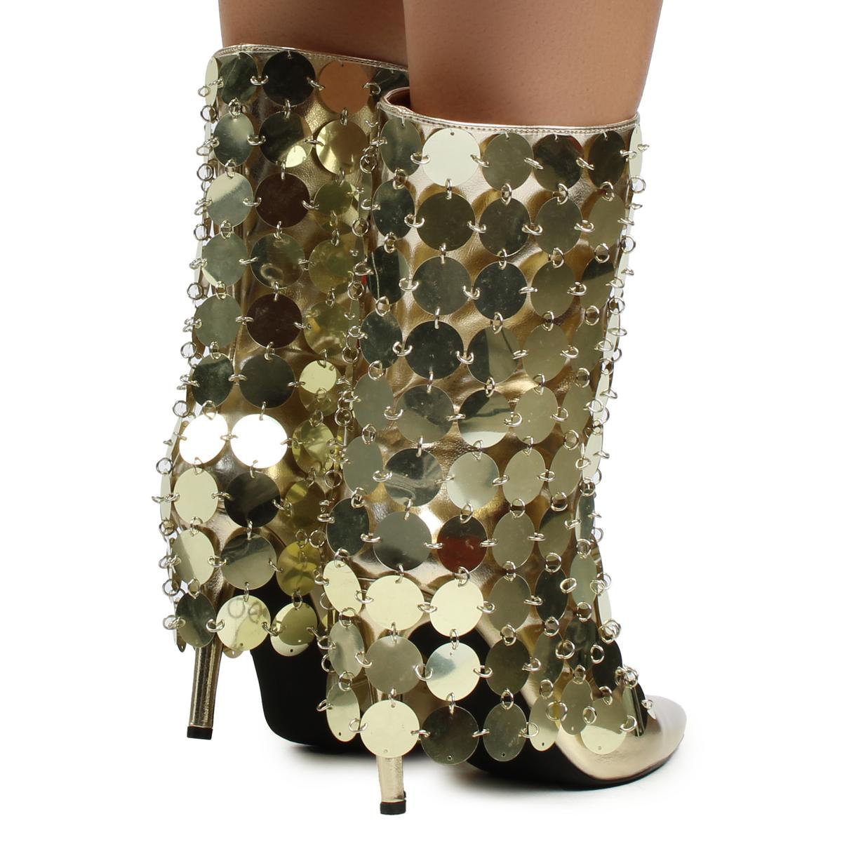 Lennox-1 Sequins Heel Bootie