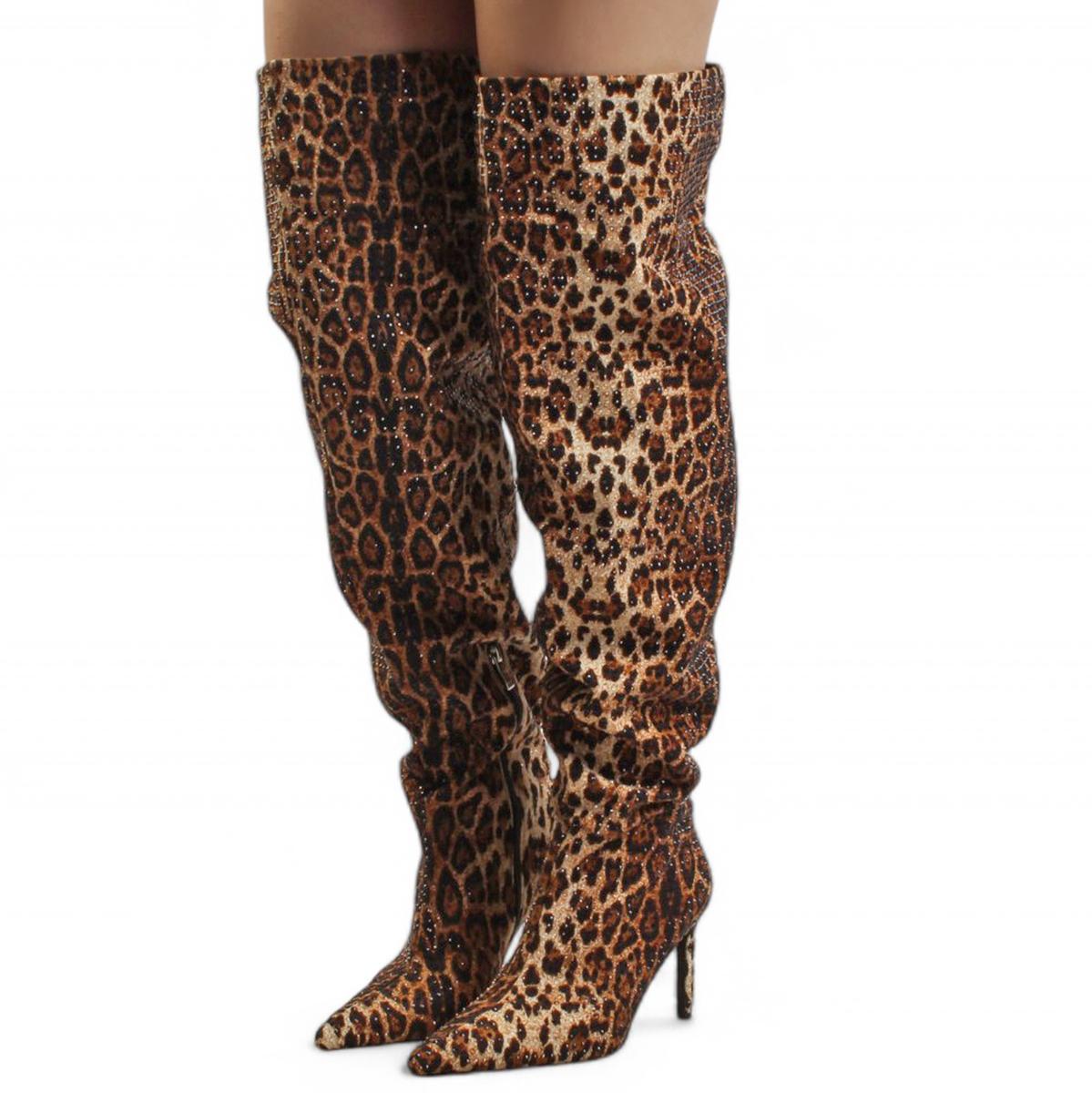 Adventurous Leopard Thigh High Boot