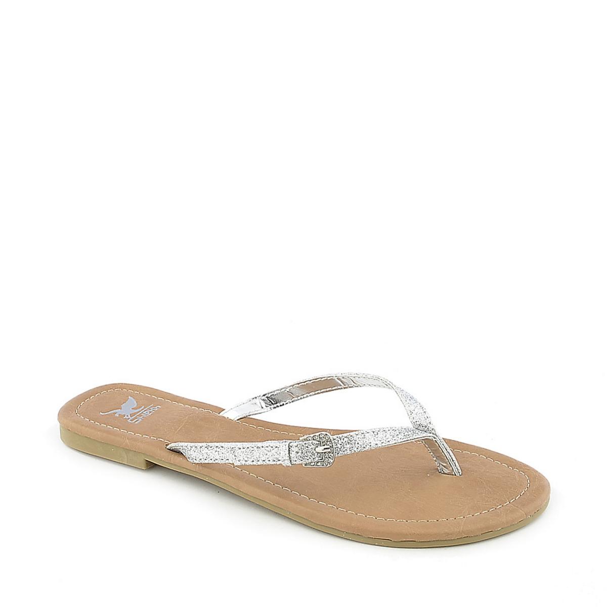 Squash-S Flip Flop Sandal Silver Glitter