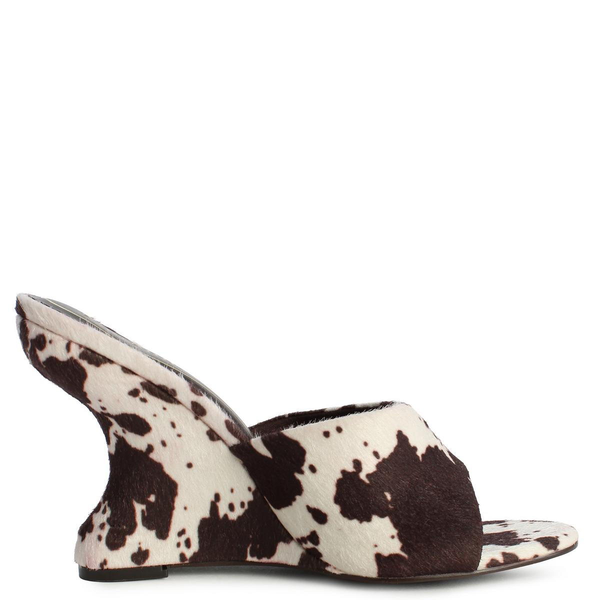 Cow Pony Hair Wedge Mule