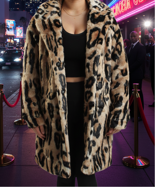 Leo-Fur Leopard Faux Fur Jacket