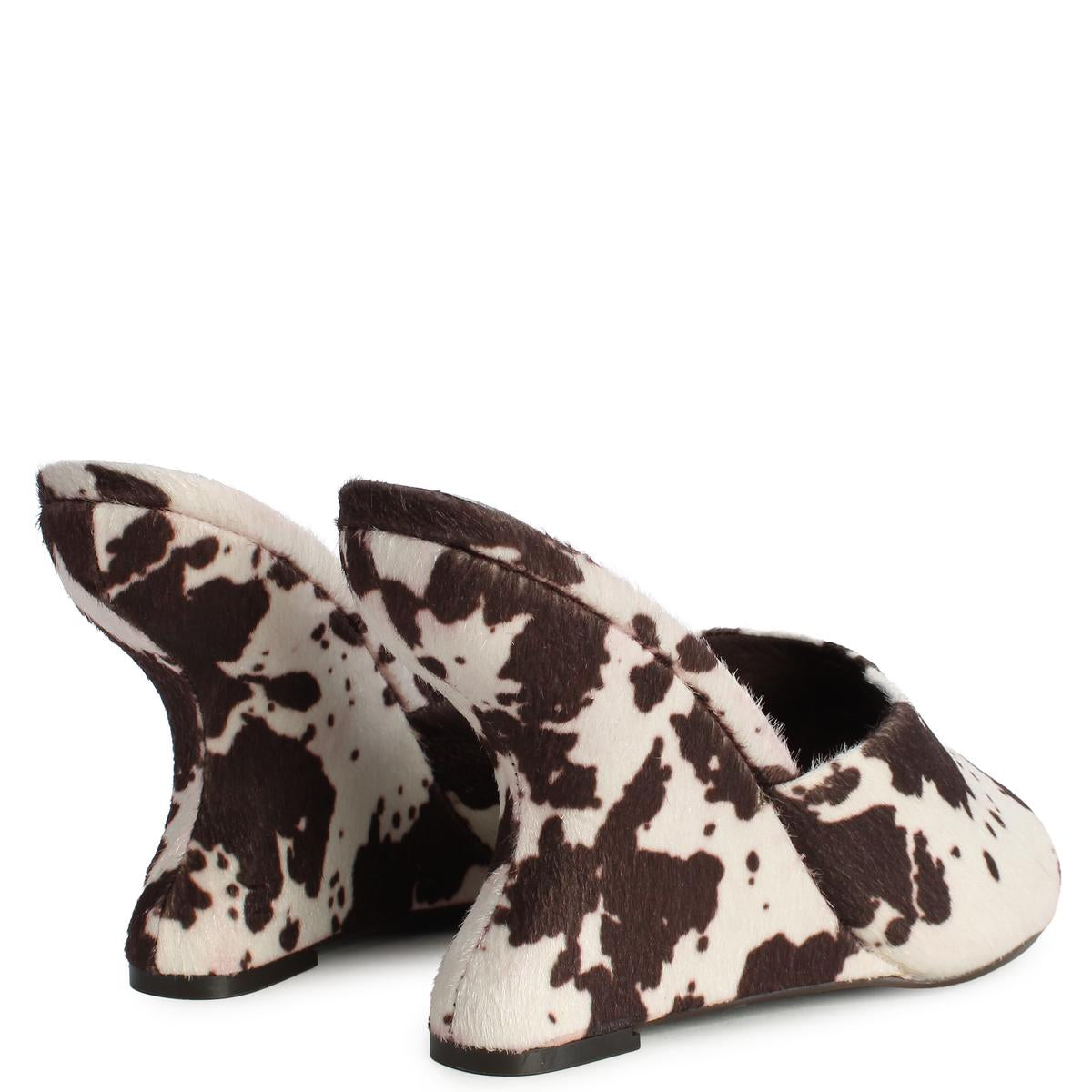 Cow Pony Hair Wedge Mule