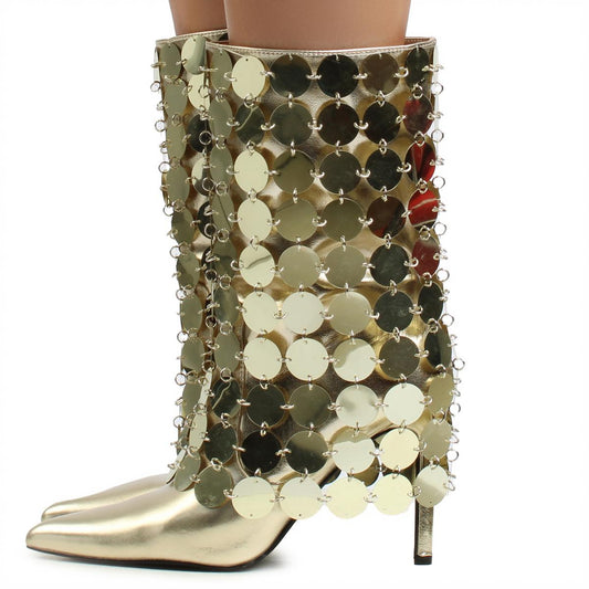 Lennox-1 Sequins Heel Bootie