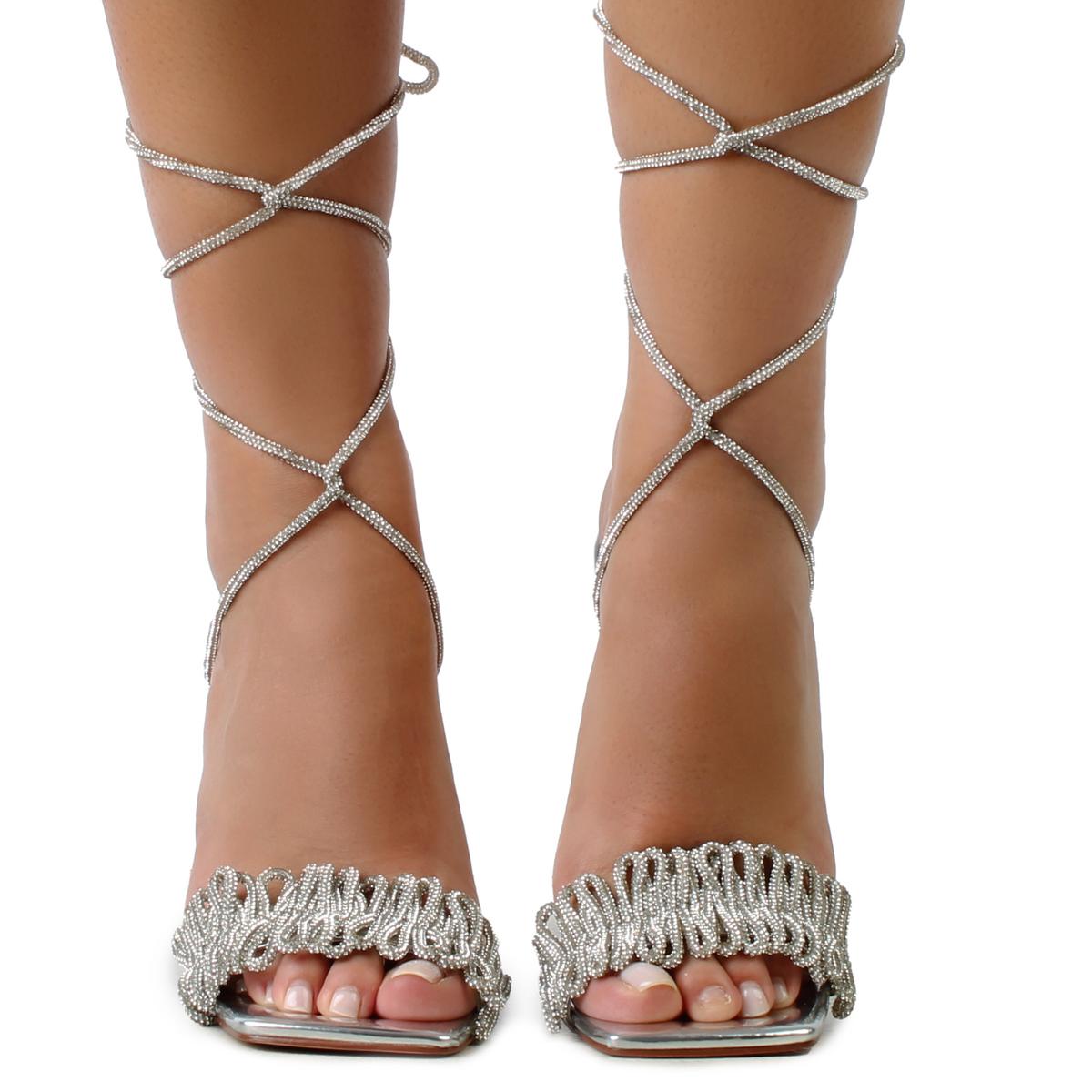 Bayleaf-Silver Block Sandal
