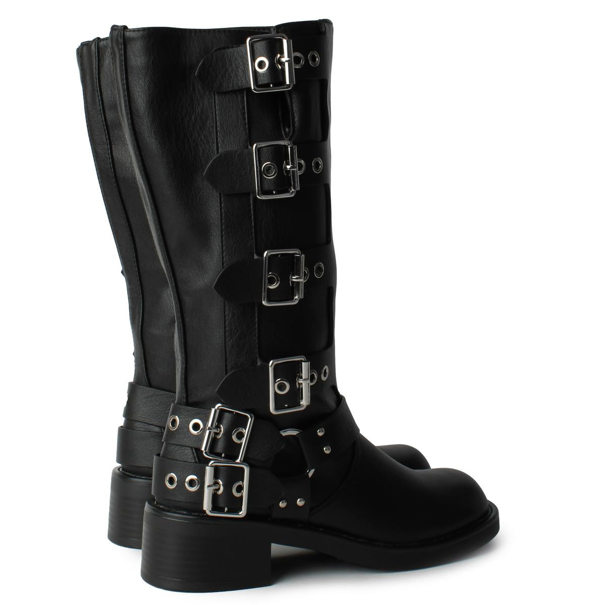 Buckle Block Heel Boot