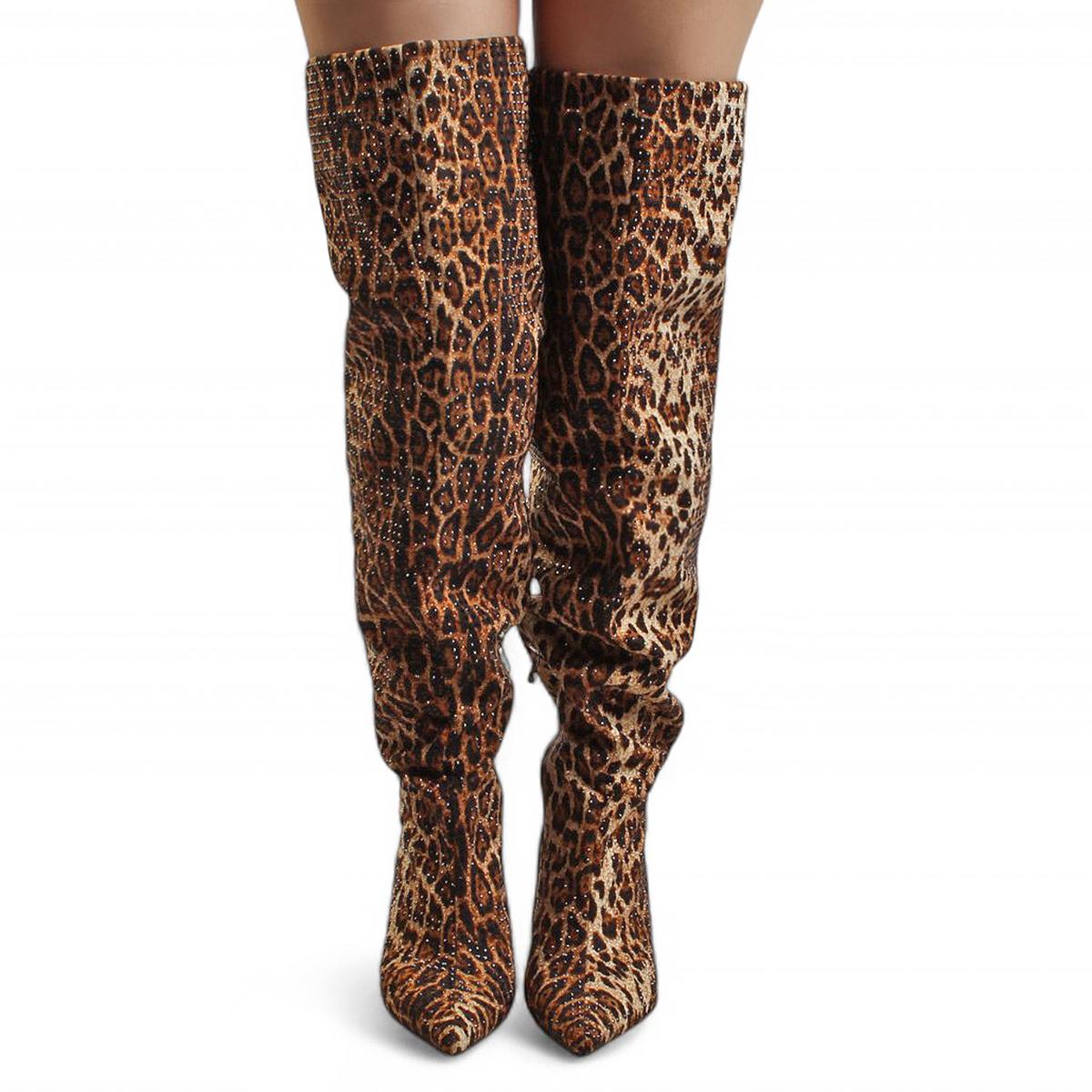 Adventurous Leopard Thigh High Boot