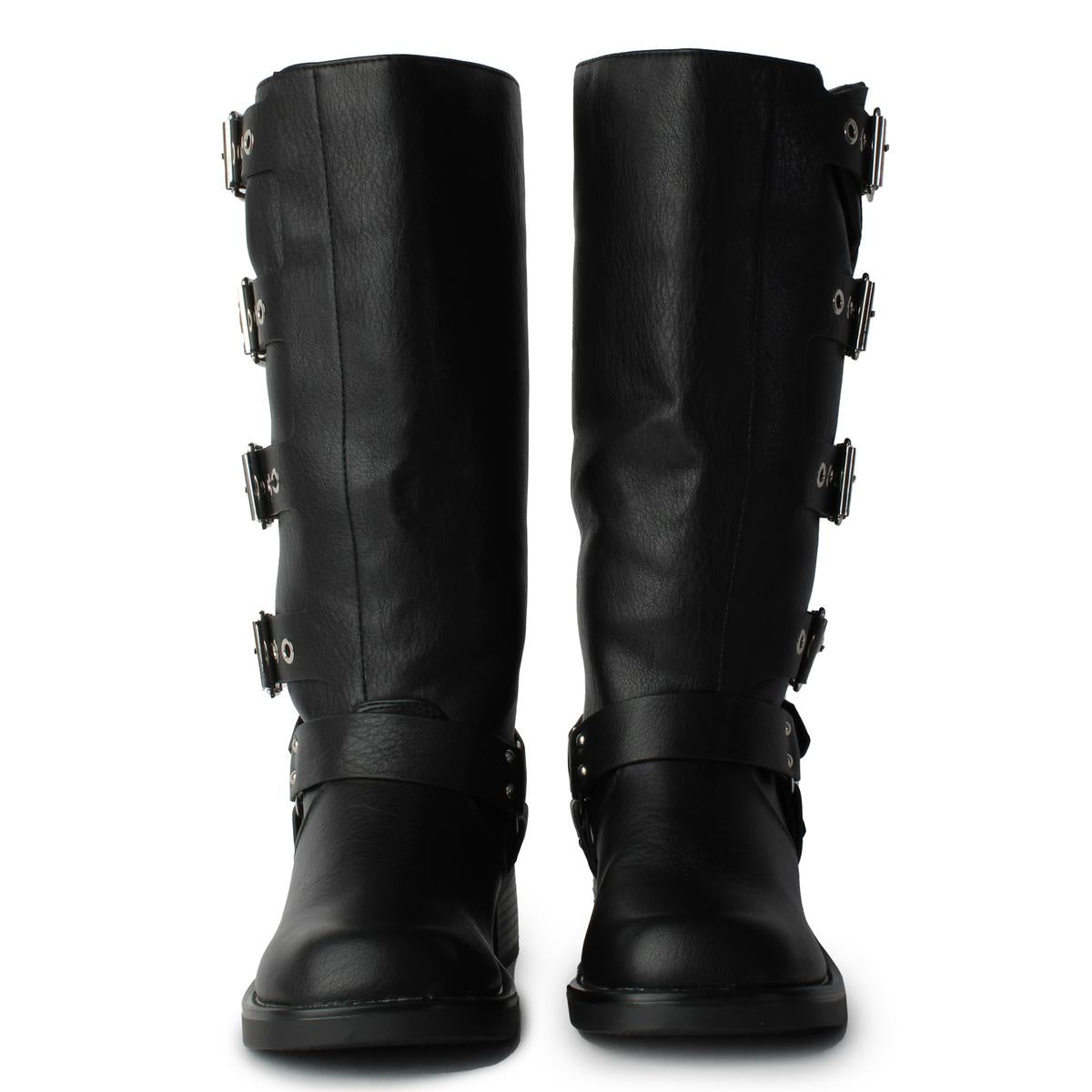 Buckle Block Heel Boot