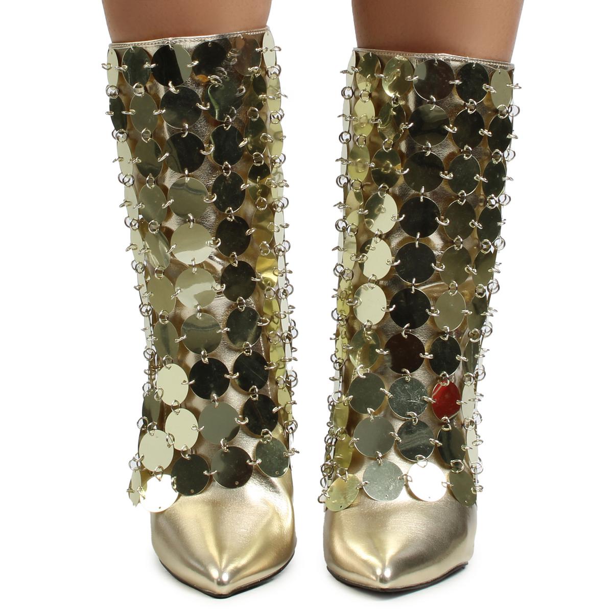 Lennox-1 Sequins Heel Bootie