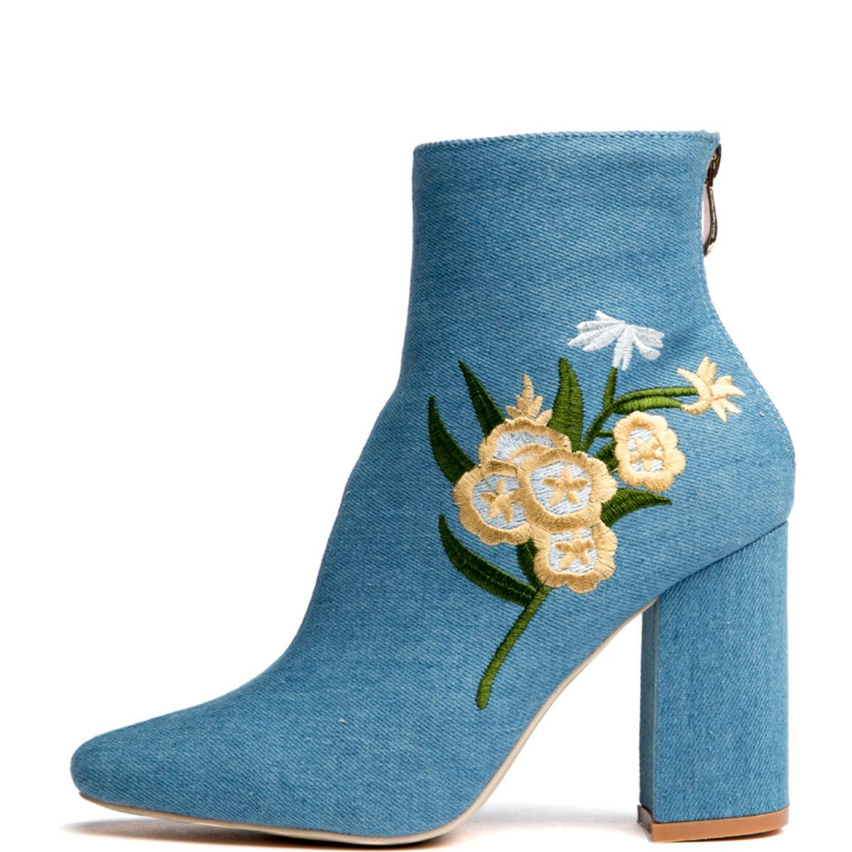 Cape Robbin Betisa-38 Denim Booties Denim blue