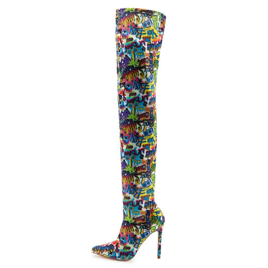 Gisele-7B Thigh High Heel Boot