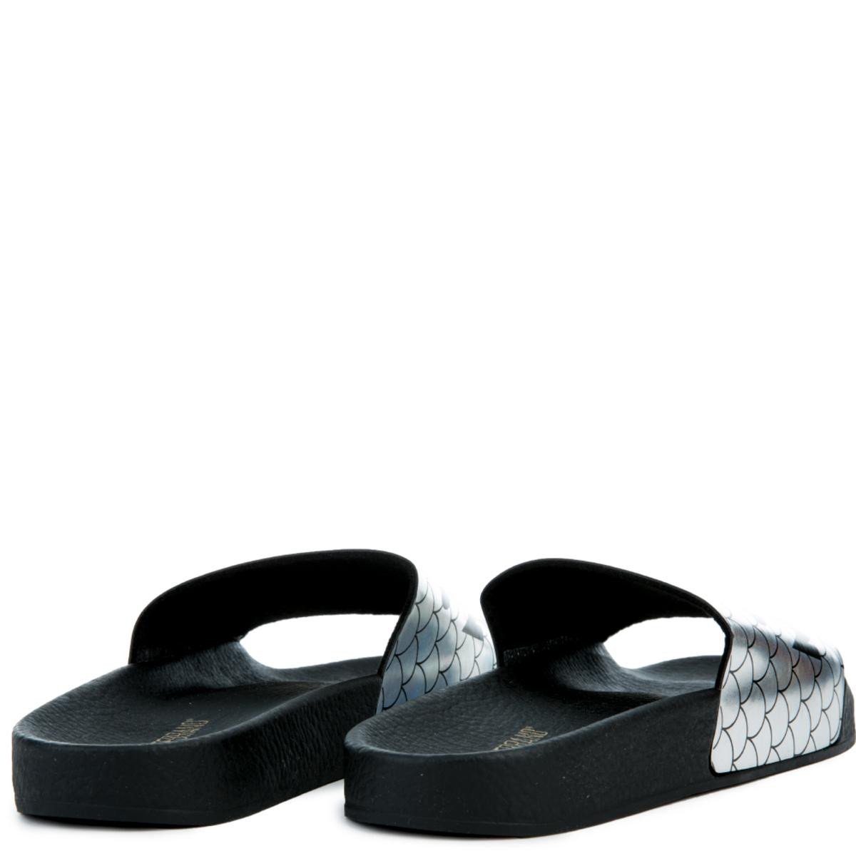 Mermaid Slides in Black and Silver BLACK/WHITE/Silver