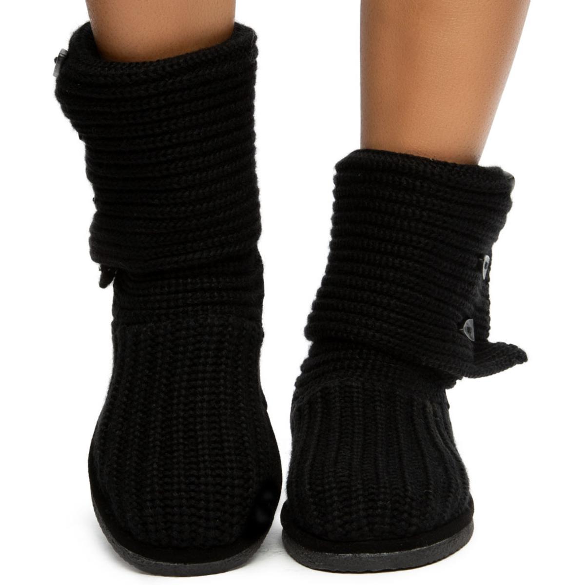 Knit Tall Booties in Black